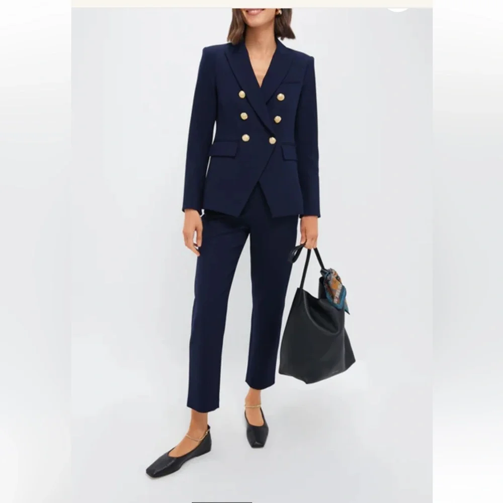 Veronica Beard Friedman navy pants cropped from Tuckernuck - Picture 2 of 7